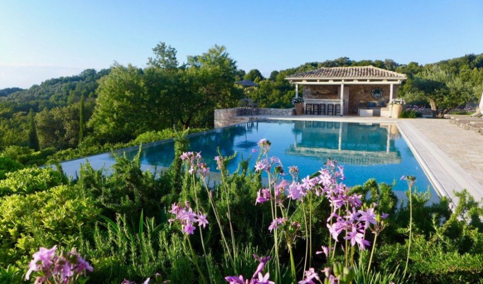Koukos Country Villa, Corfu - Poolside Shrubs and Plants